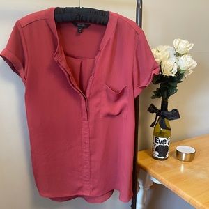 Simply Vera Wang short sleeve button up blouse M